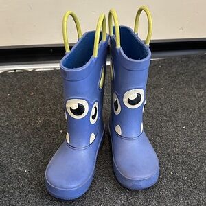 Cat & Jack Blue Monster Kids Rain Boots
